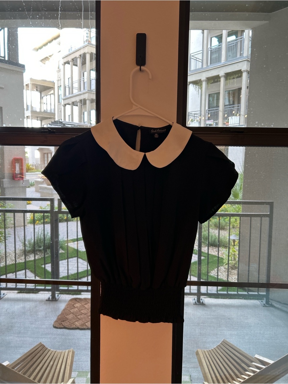 Black Top with White Peter Pan Collar